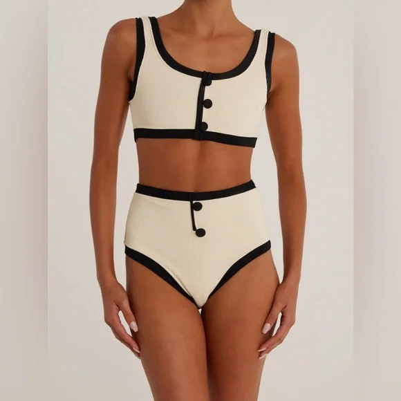 SAME Los Angeles - Two-Tone Button Bikini Set - Picture 3 of 7